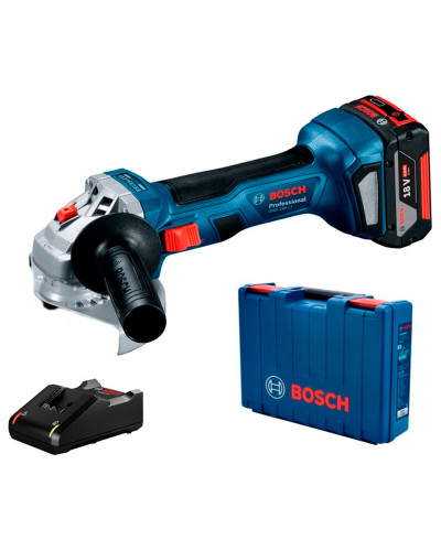 Акумуляторна кутова шліфмашина Bosch GWS 180-LI Professional, 1 акб GBA 18V 4.0Ah, з/п GAL 18V-40